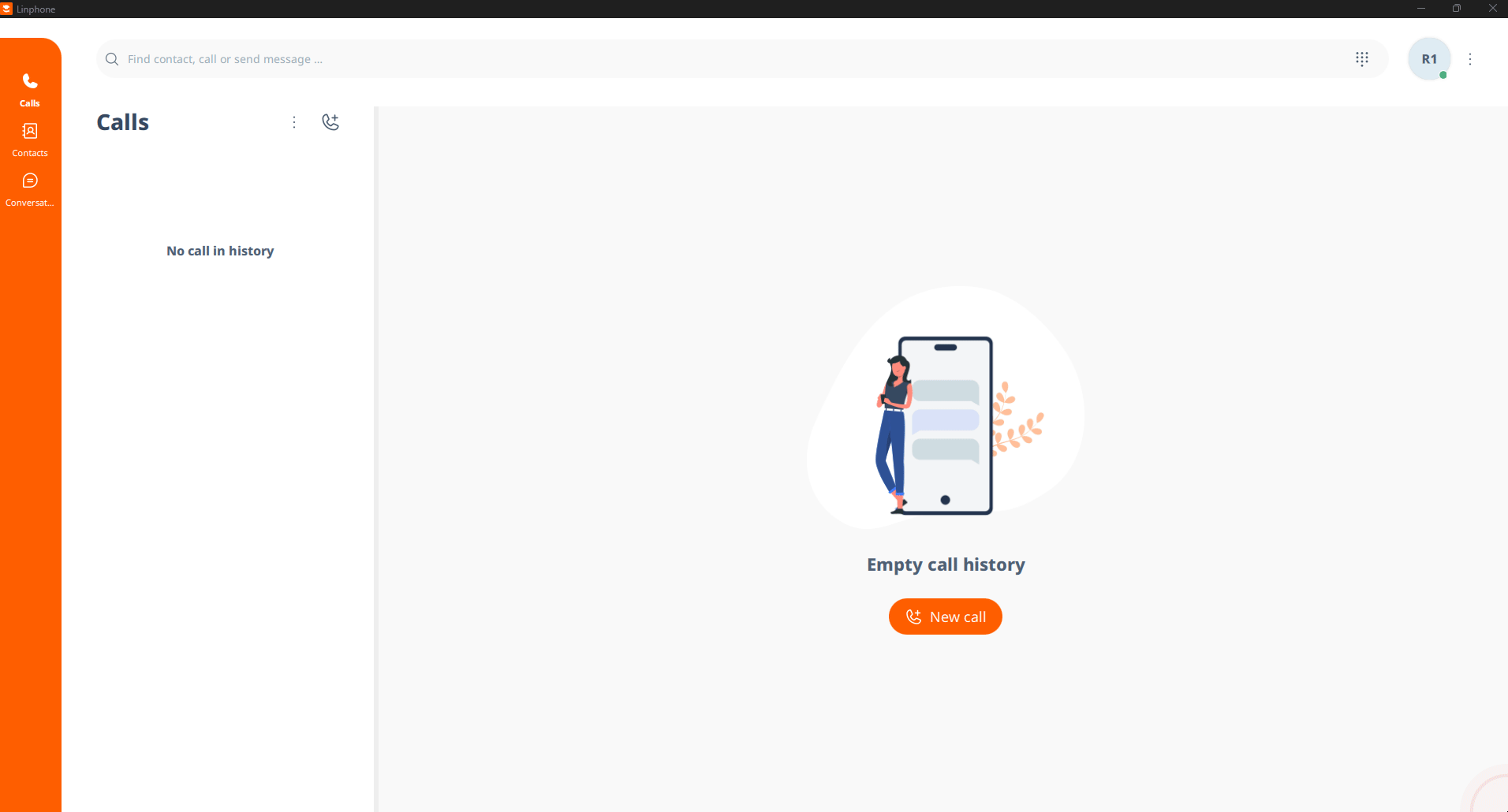 Utilização do ramal no Linphone